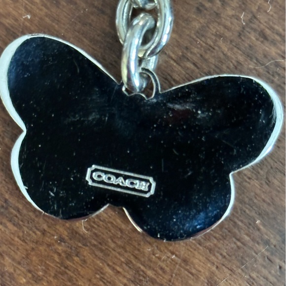 Coach Enamel Butterfly Fob Keychain - Light Pink - Picture 7 of 8
